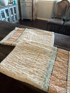 Two Jocelyn World Market decorative pillow shams - pink/beige/blue - SALE!